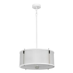 Loops 3 Bulb Ceiling Pendant White Satin Painted / Highly Polished Nickel LED E27 60W in Metallics - thumbnail 2
