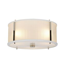 Loops 3 Bulb Ceiling Pendant White Satin Painted / Highly Polished Nickel LED E27 60W in Metallics - thumbnail 3