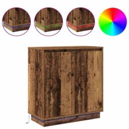 Berkfield Home Sideboard with LED in Old Wood - 71x34.5x75 cm Engineered Wood in Brown - thumbnail 4