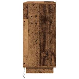 Berkfield Home Sideboard with LED in Old Wood - 71x34.5x75 cm Engineered Wood in Brown - thumbnail 9