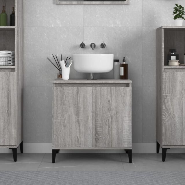 Berkfield Home Sink Cabinet Grey Sonoma 58x33x60 cm Engineered Wood - Size: 58 x 33 x 60 cm - image 1