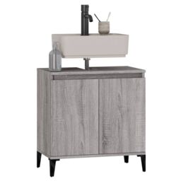 Berkfield Home Sink Cabinet Grey Sonoma 58x33x60 cm Engineered Wood - Size: 58 x 33 x 60 cm - thumbnail 4