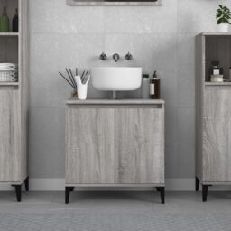 Berkfield Home Sink Cabinet Grey Sonoma 58x33x60 cm Engineered Wood - Size: 58 x 33 x 60 cm - thumbnail 1