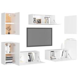 Berkfield Home 7 Piece TV Cabinet Set White Engineered Wood - thumbnail 3
