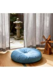Living and Home Bohemian Style Detachable Round Floor Cushion in Blue - thumbnail 5