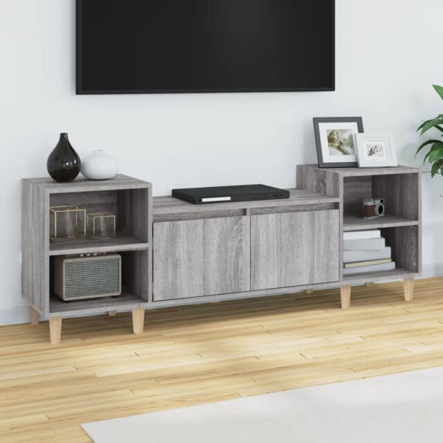 Berkfield Home TV Cabinet Grey Sonoma 160x35x55 cm Engineered Wood - Size: 160 x 35 x 55 cm - image 1