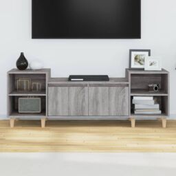 Berkfield Home TV Cabinet Grey Sonoma 160x35x55 cm Engineered Wood - Size: 160 x 35 x 55 cm - thumbnail 4