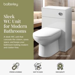 Balterley Slimline WC Unit Gloss White 600mm - thumbnail 2