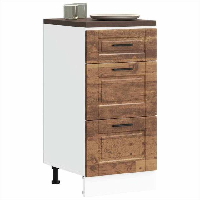 Berkfield Home Kitchen Base Cabinet Porto Old Wood Engineered Wood in Brown - image 1