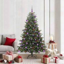 Berkfield Home Artificial Christmas Tree with 300 LEDs with Stand Green 180 cm - thumbnail 1