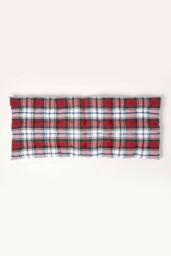 Homescapes Garden Bench Cushion Luxury 2 Seater Cotton Red Tartan Indoor Outdoor Pad - thumbnail 3