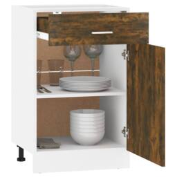 Berkfield Home Drawer Bottom Cabinet Smoked Oak 50x46x81, 5 cm Engineered Wood in Brown - thumbnail 4