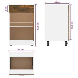 Berkfield Home Drawer Bottom Cabinet Smoked Oak 50x46x81, 5 cm Engineered Wood in Brown - thumbnail 8