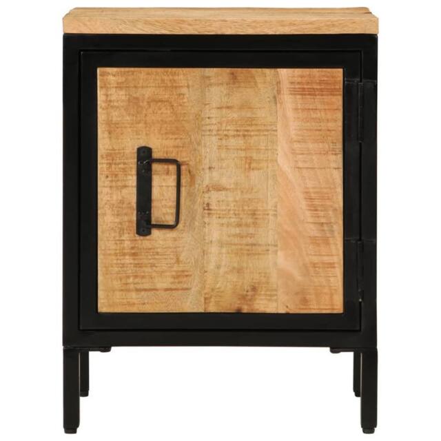 Berkfield Home Beautiful Bed Cabinet 40x30x52.5 cm Solid Rough Wood Mango in Brown - image 1