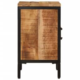 Berkfield Home Beautiful Bed Cabinet 40x30x52.5 cm Solid Rough Wood Mango in Brown - thumbnail 4