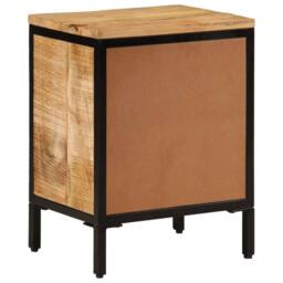 Berkfield Home Beautiful Bed Cabinet 40x30x52.5 cm Solid Rough Wood Mango in Brown - thumbnail 5