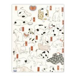 Artery8 Cats Vintage Japanese Ukiyo E Kuniyoshi Framed Wall Art Print in White - Size: A4 - thumbnail 3