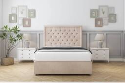 "Comfort Beds Rio Naples Divan Base 4 Drawers - 26"" Headboard in Light Sand - Size: Super King" - thumbnail 3