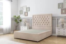 "Comfort Beds Rio Naples Divan Base 4 Drawers - 26"" Headboard in Light Sand - Size: Super King" - thumbnail 2