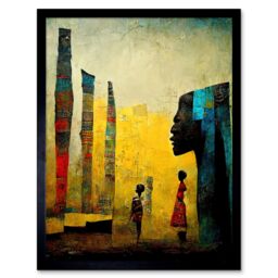 "Artery8 Wall Art Print African Art Modern Bright Abstract Art Framed - Size: W12"" x H16""" - thumbnail 1