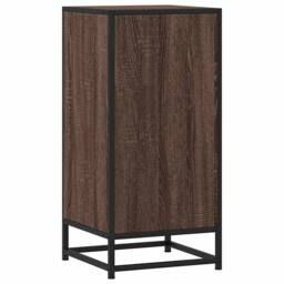 Berkfield Home Sideboard Brown Oak 35.5x35x76 cm Engineered Wood & Metal - thumbnail 7