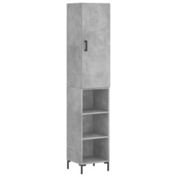 Berkfield Home Highboard Concrete Grey 34.5x34x180 cm Engineered Wood - thumbnail 2