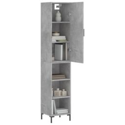 Berkfield Home Highboard Concrete Grey 34.5x34x180 cm Engineered Wood - thumbnail 3