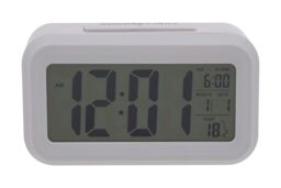 Orsina White LCD Digital Clock, Compact & Modern Display With Time, Date & Temperature, Battery-Operated With in Grey - thumbnail 2