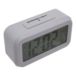 Orsina White LCD Digital Clock, Compact & Modern Display With Time, Date & Temperature, Battery-Operated With in Grey - thumbnail 4