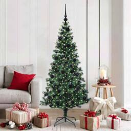Berkfield Home Artificial Pre-lit Christmas Tree Green 180 cm PVC & Metal