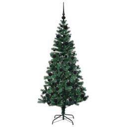 Berkfield Home Artificial Pre-lit Christmas Tree Green 180 cm PVC & Metal - thumbnail 4