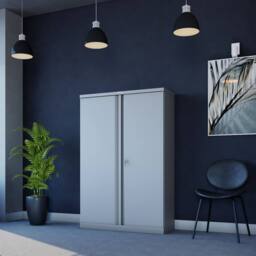 Phoenix Safe Company Steel Storage Cupboard in Grey with Key Lock, SCL1491GGK - Size: 140 cm x 100 cm - thumbnail 5