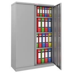 Phoenix Safe Company Steel Storage Cupboard in Grey with Key Lock, SCL1491GGK - Size: 140 cm x 100 cm - thumbnail 1