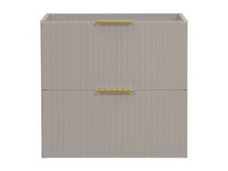 Vente-unique Fluted Wall-Hung Vanity Unit - Beige - W60 Cm - ZEVARA - thumbnail 4