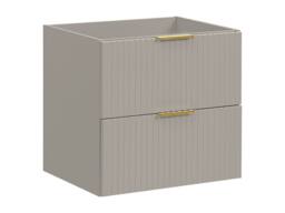 Vente-unique Fluted Wall-Hung Vanity Unit - Beige - W60 Cm - ZEVARA - thumbnail 5