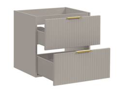 Vente-unique Fluted Wall-Hung Vanity Unit - Beige - W60 Cm - ZEVARA - thumbnail 6