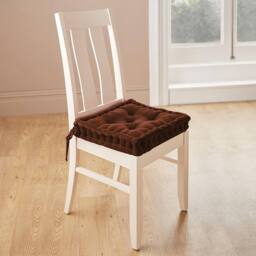 Coopers of Stortford Dining Chair Booster Cushions, Handmade Cotton Velvet in Cream - thumbnail 2