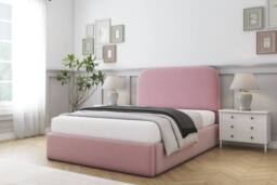 "Sloomy Belvoir Plush Frame-Mattress - 45"" Upholstered Headboard in Pink - Size: Single" - thumbnail 2