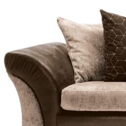 Abakus Direct Farrow Crushed Chenille 3 Seater Sofa in Brown & Beige - thumbnail 4