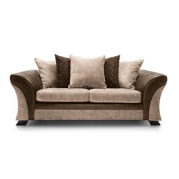 Abakus Direct Farrow Crushed Chenille 3 Seater Sofa in Brown & Beige - thumbnail 2