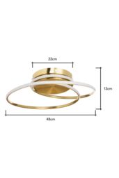 BHS Lighting Pei Flush Ceiling Light in Gold - thumbnail 5