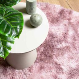 Berkfield Home Shaggy Rug High Pile NAVARRA Dusty Pink 200x200 cm Polyester - Size: Medium - thumbnail 8