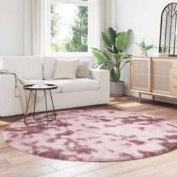 Berkfield Home Shaggy Rug High Pile NAVARRA Dusty Pink 200x200 cm Polyester - Size: Medium - thumbnail 3