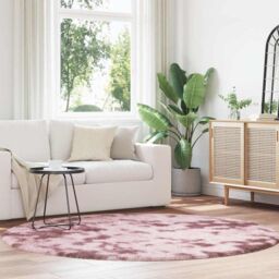 Berkfield Home Shaggy Rug High Pile NAVARRA Dusty Pink 200x200 cm Polyester - Size: Medium - thumbnail 1