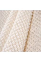 Living and Home Cozy Knitted Fringed Throw for Sofa & Bed Decor in Beige - Size: 130 cm x 170 cm - thumbnail 5