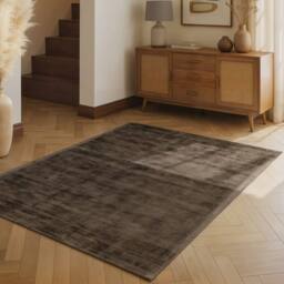 THE RUGS Vikosa Jane Viscose Soft Plain Rug Living Room in Brown - Size: 120 cm x 180 cm - thumbnail 4