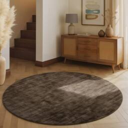 THE RUGS Vikosa Jane Viscose Soft Plain Rug Living Room in Brown - Size: 120 cm x 180 cm - thumbnail 6