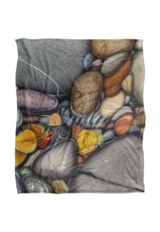 JQ Licensing Autumn Stones Silky Touch Super Soft Throw Blanket 152 X 127 cm in White