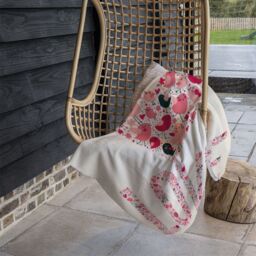 Benjamin Tate Design Love Hearts Blanket in Natural - Size: 120 cm x 150 cm - thumbnail 4