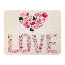 Benjamin Tate Design Love Hearts Blanket in Natural - Size: 120 cm x 150 cm - thumbnail 1